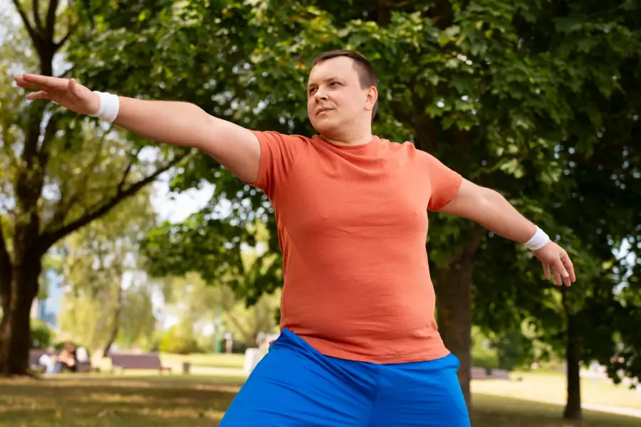 Low angle man exercising outdoors